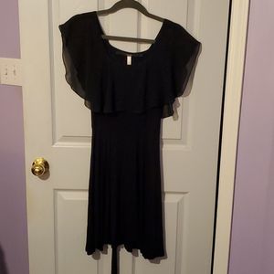 Kensie Black Dress with Ruffle